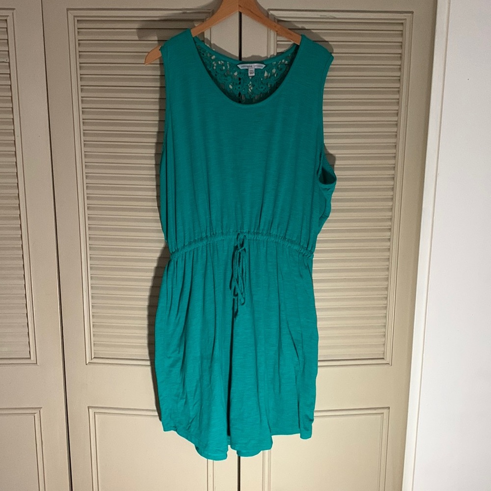 Sleeveless Crochet Back Dress with Cinched Waist